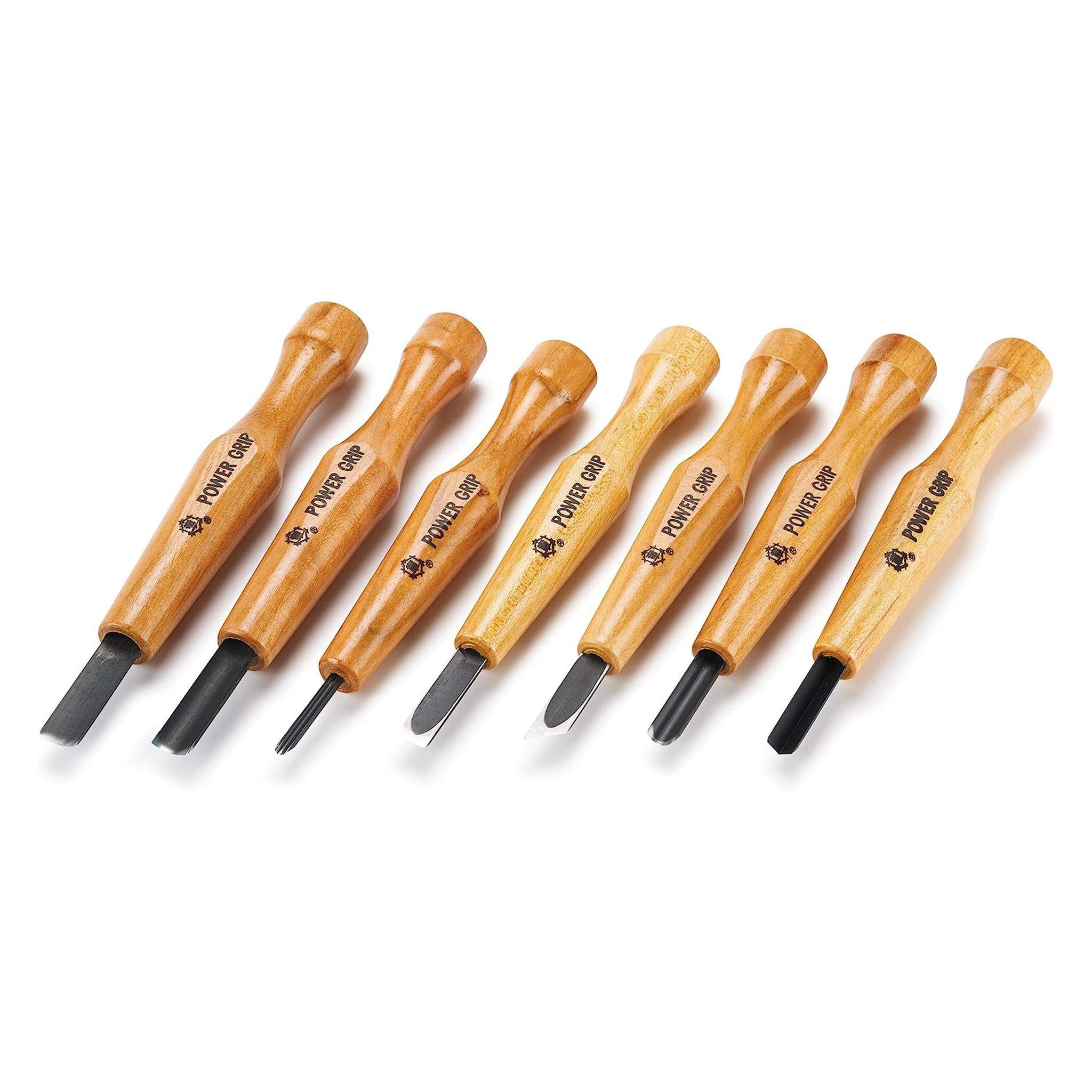 Mikisyo POWER GRIP Wood Carving Chisels & Gouges, 7 pieces Set, Made i ...