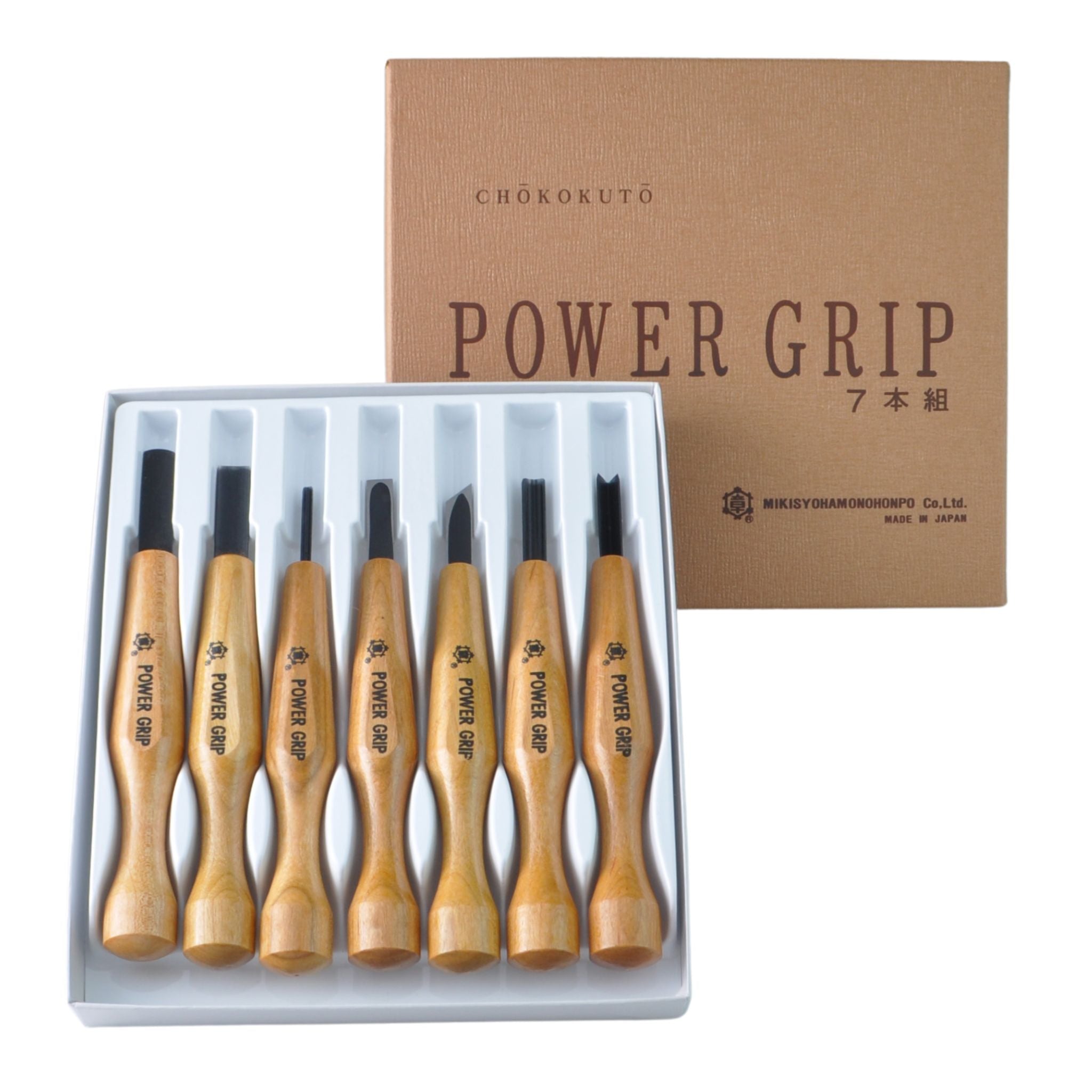 Mikisyo POWER GRIP Wood Carving Chisels & Gouges, 7 pieces Set, Made i ...