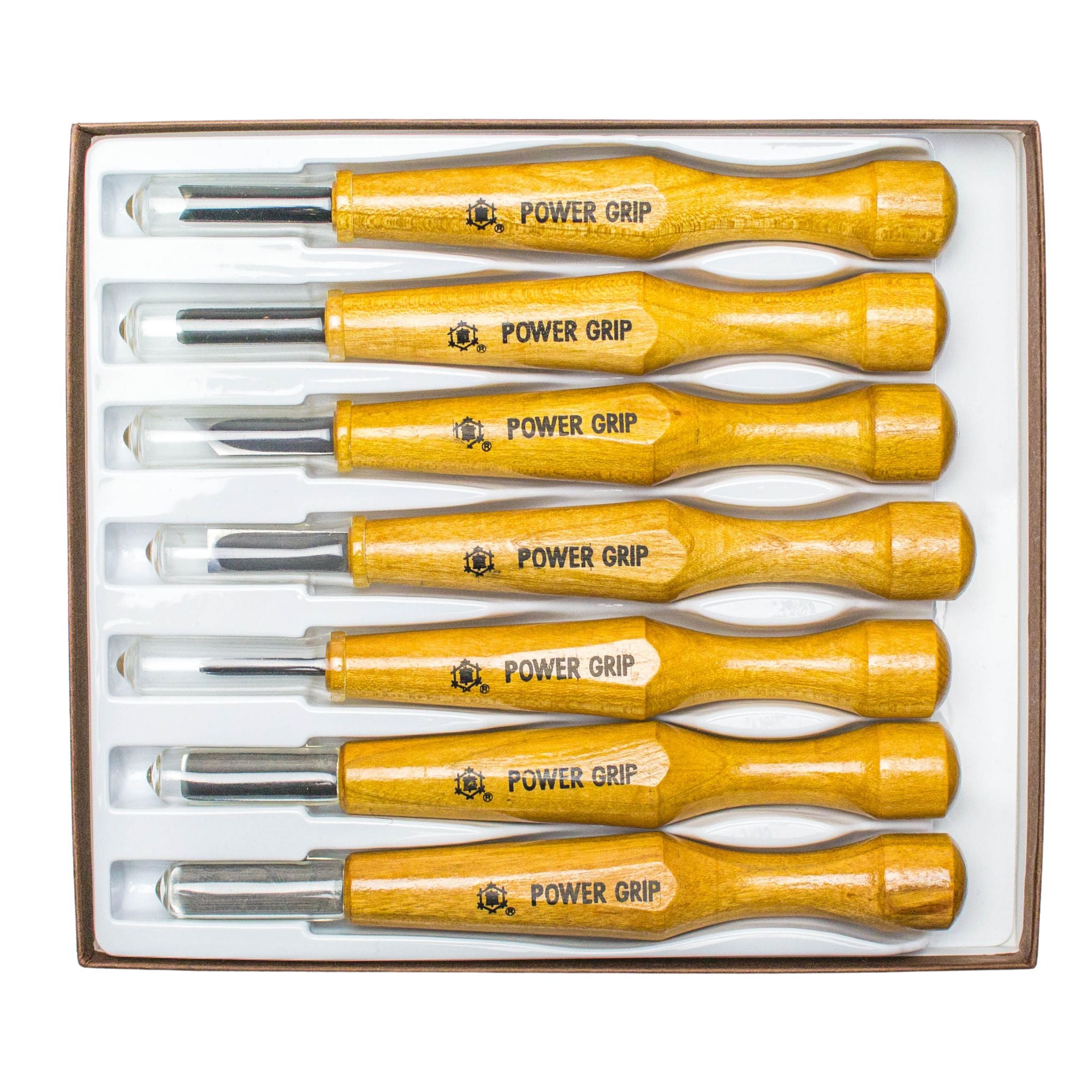 Mikisyo POWER GRIP Wood Carving Chisels & Gouges, 7 pieces Set, Made i ...