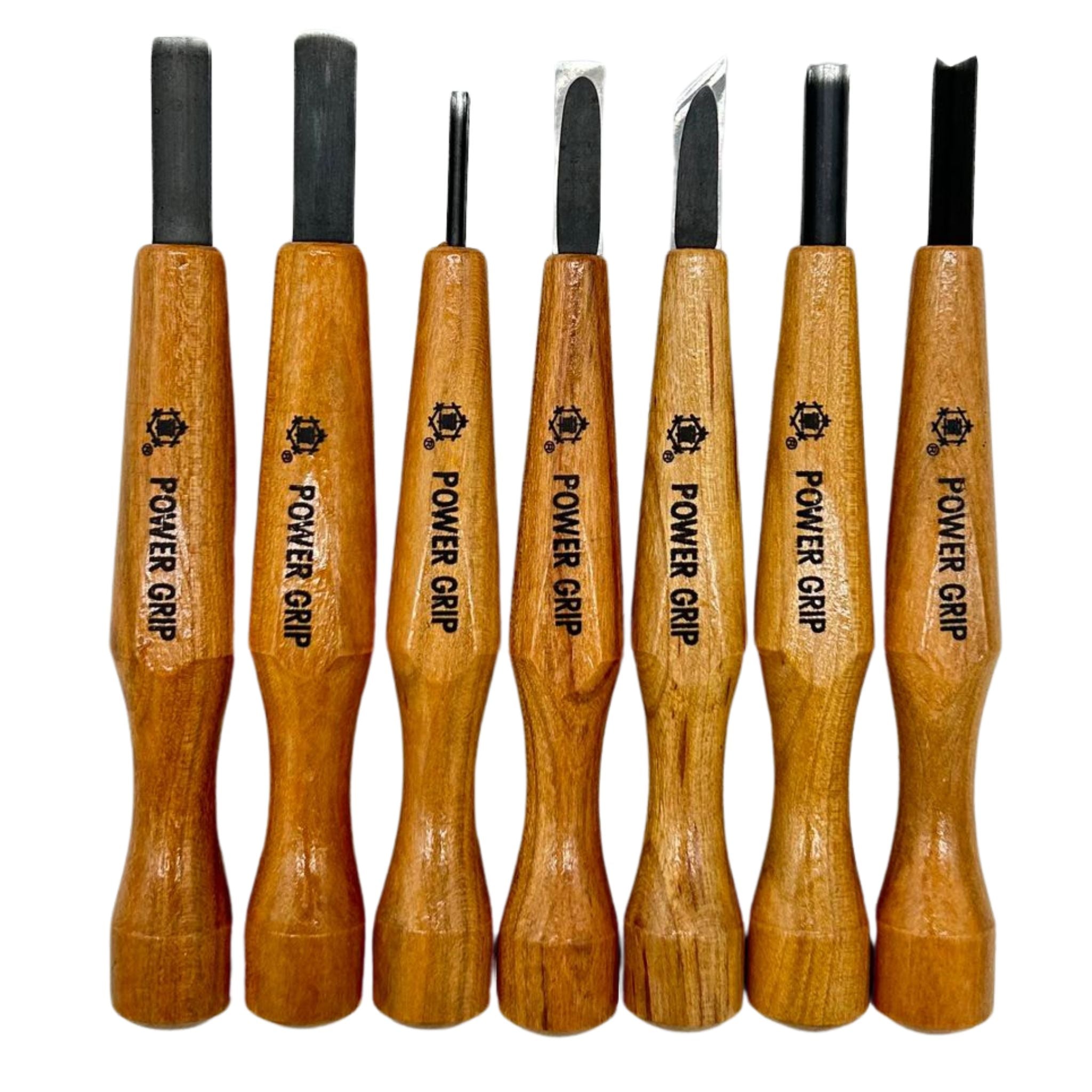 Mikisyo POWER GRIP Wood Carving Chisels & Gouges, 7 pieces Set, Made i ...