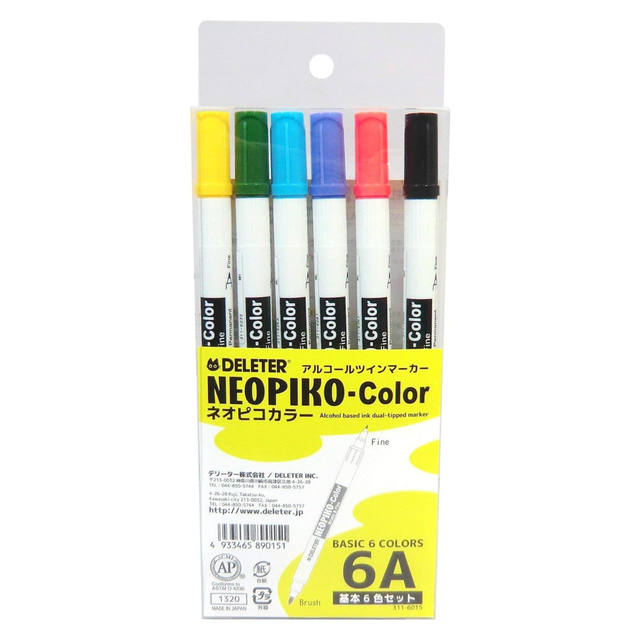 DELETER Neopiko Color, Basic 6 colors set