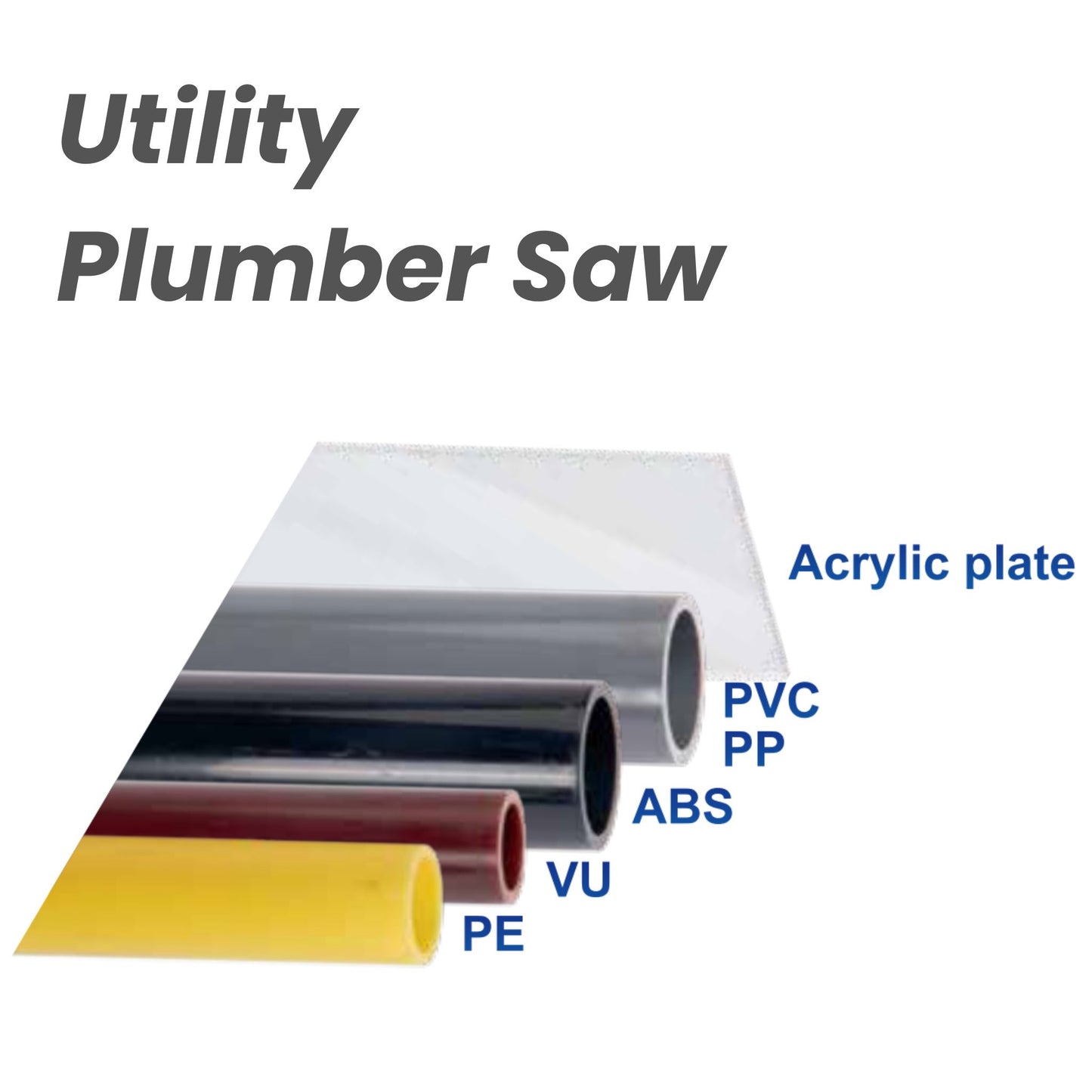 Z-saw PVC240 Pipe Saw, Japanese Pull Saw for PVC&PE Pipes Plastic and Acrylic Plates, Blade Replaceable