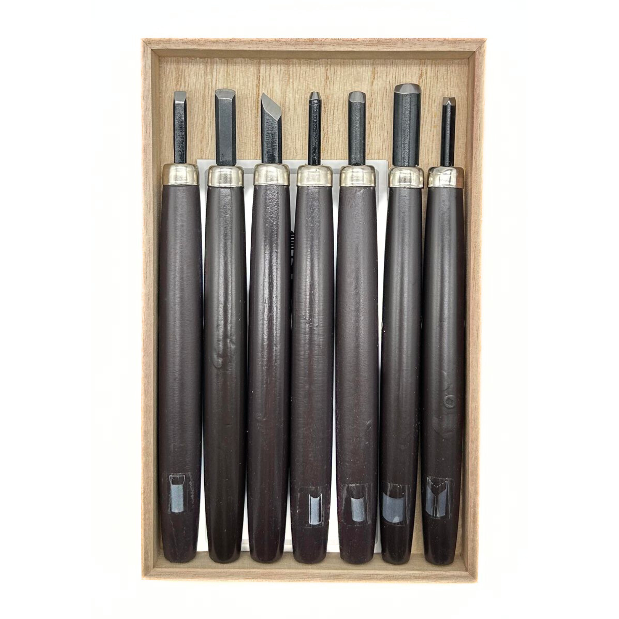 Michihamono WOODY Japanese Wood Carving Knives, 7 piece Chisel & Gouge set