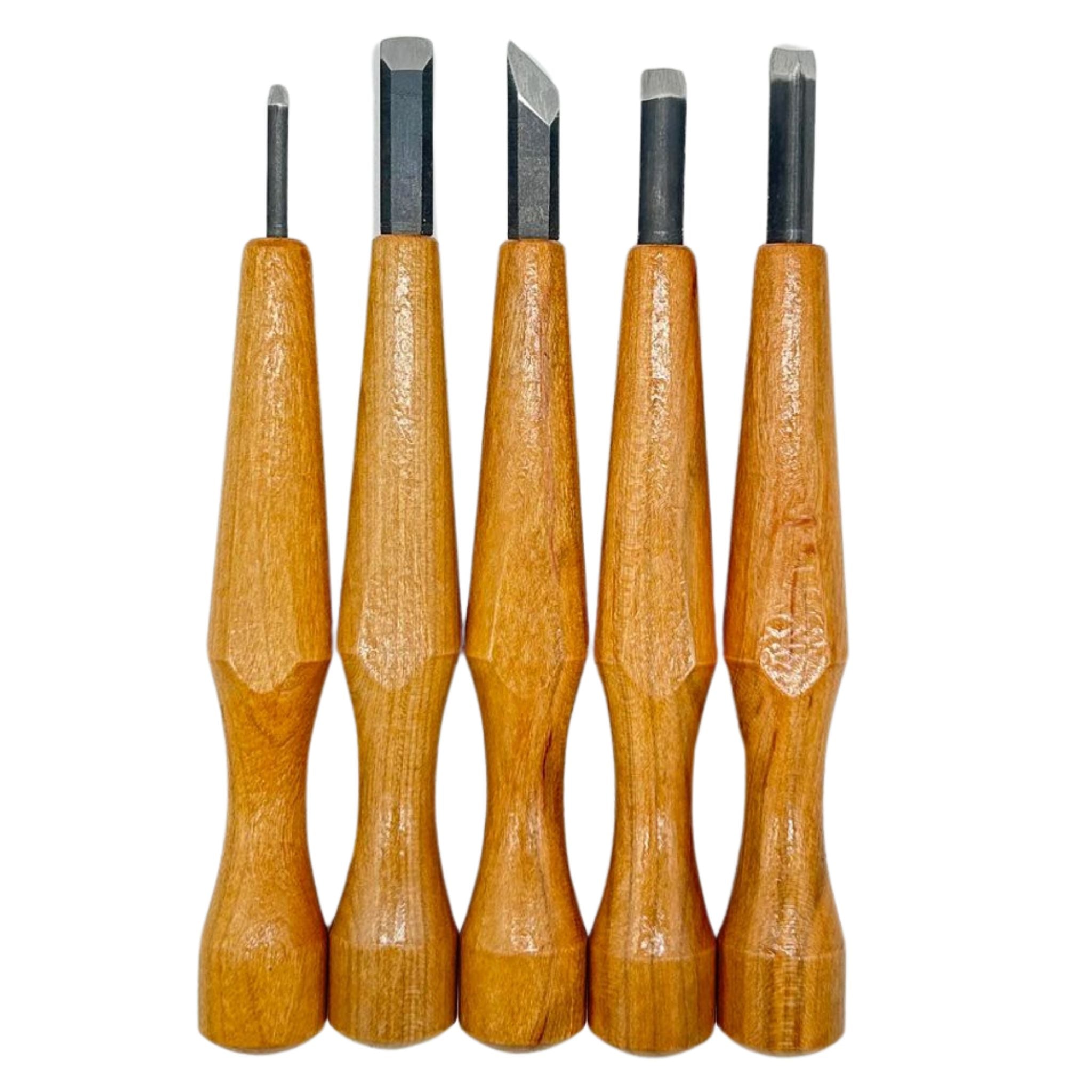 Mikisyo POWER GRIP Wood Carving Chisels & Gouges, 5 pieces Set, Made in Japan