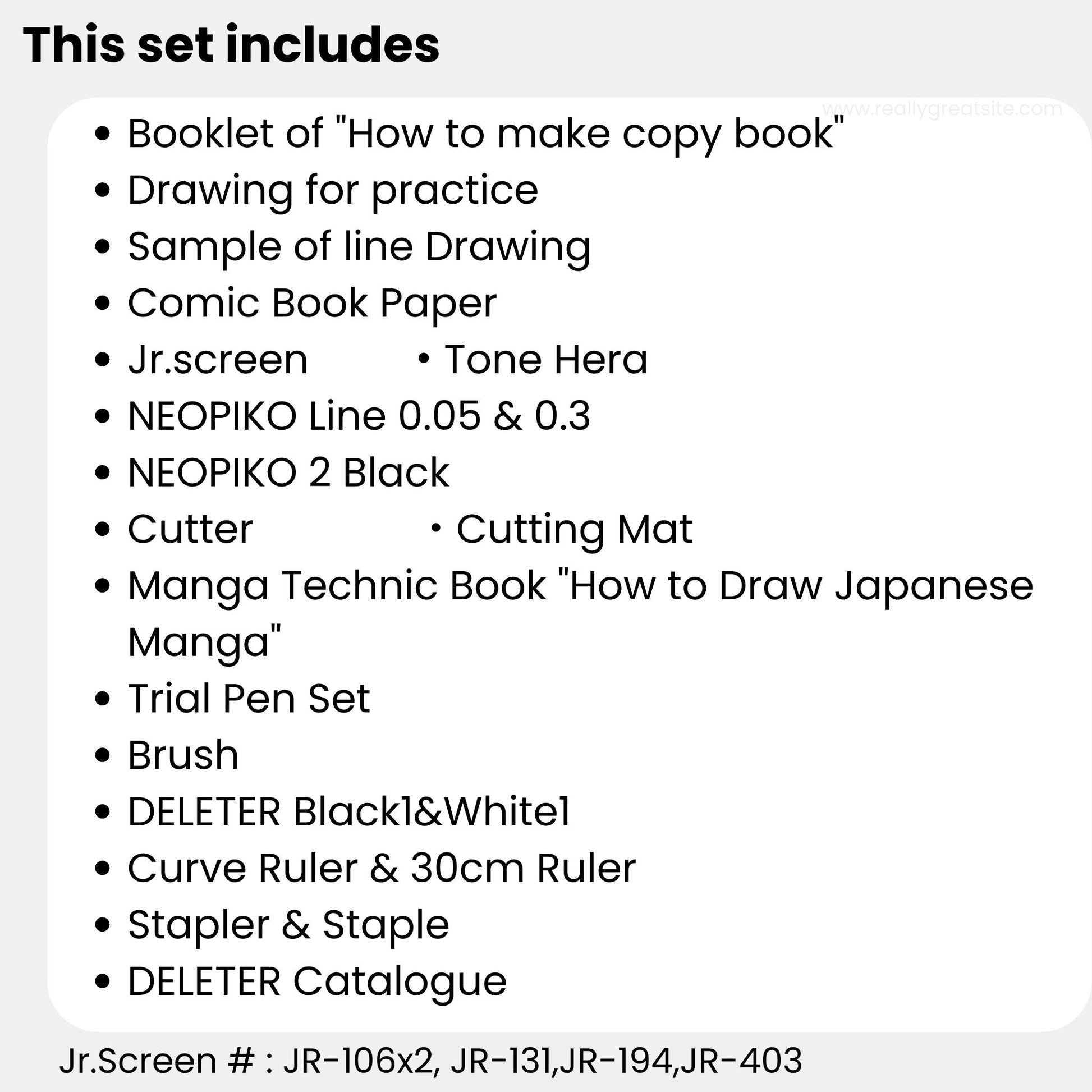 Deleter Manga Tool Set Deluxe - Artistic Materials for Comic